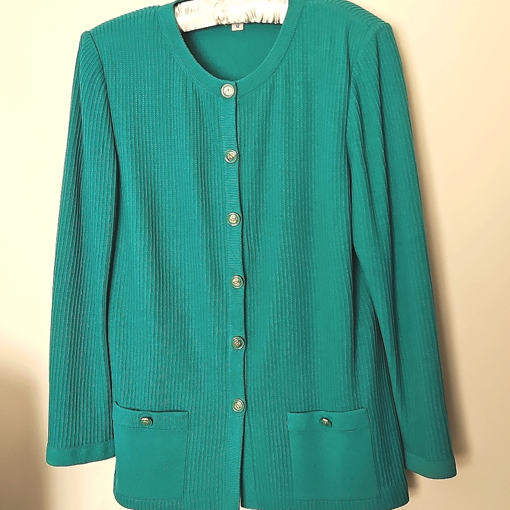St.John Sport Cardigan Sweater, Size 12.